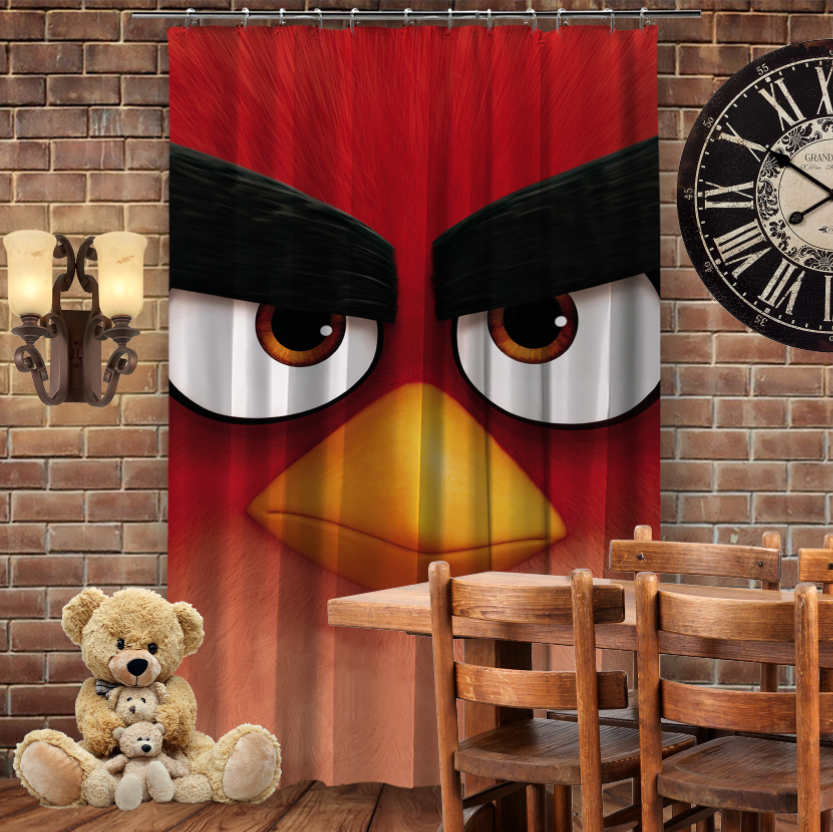 Штора 3D з принтом-Angry Birds Red