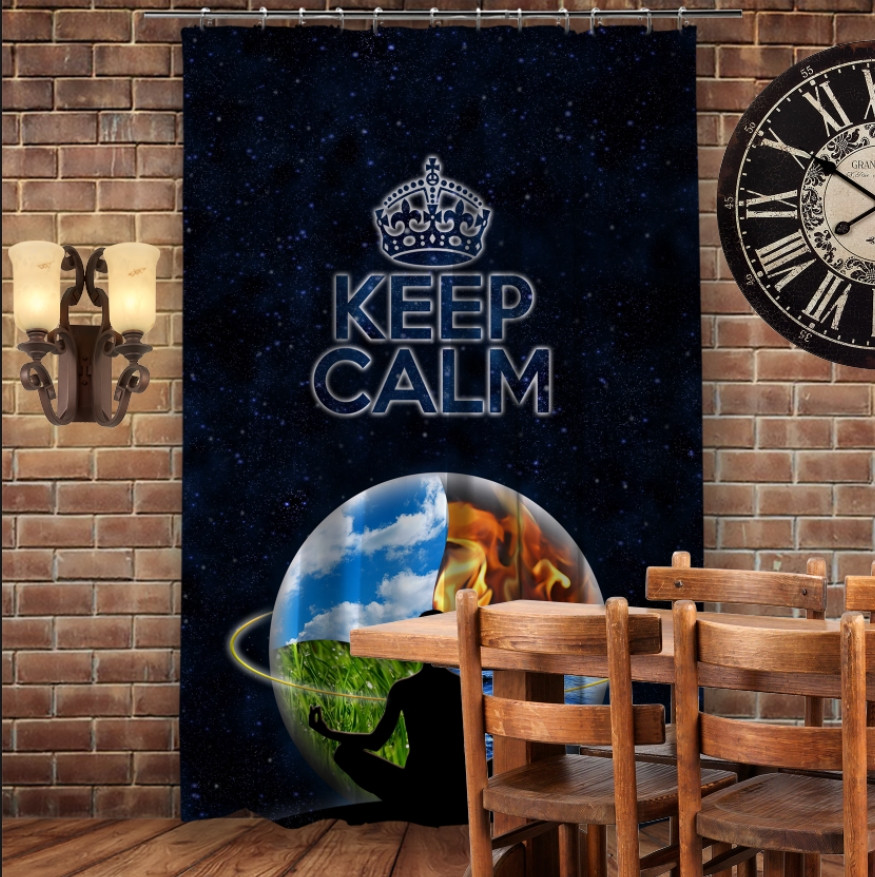 Штора 3D з принтом-Кіп Келм/Keep Calm