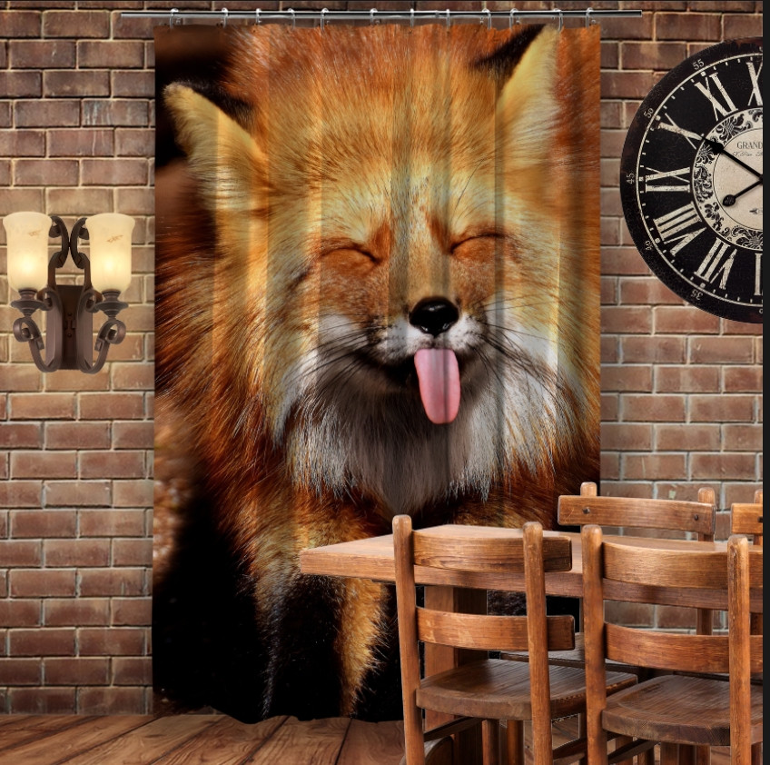 Штора 3D з принтом-Веселий Лис