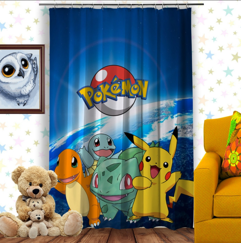 Штора 3D з принтом-Покемони Серіал