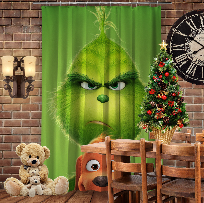 Штора 3D з принтом-Грінч І Макс