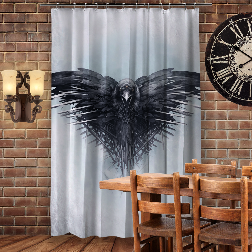 Штора 3D з принтом-Ворон. Гра Престолів/Game of Thrones