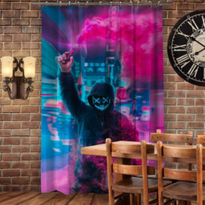 Штора 3D з принтом-Маршмеллоу факел