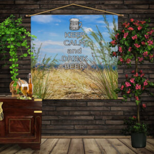 Мобільна картина-постер (гобелен)на тканині з 3D з принтом Keep Calm and Drink Beer