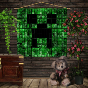 Мобільна картина-постер (гобелен)на тканині з 3D з принтом Minecraft My Life