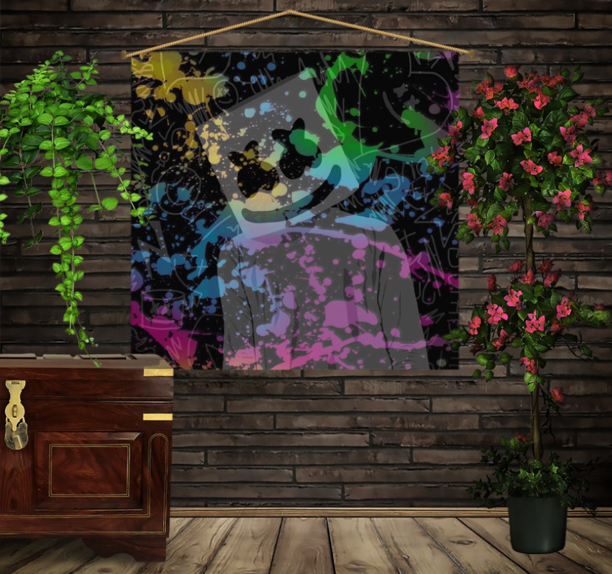 Мобільна картина-постер (гобелен)на тканині з 3D з принтом Marshmallow Points