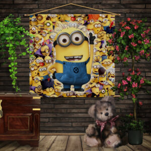 Мобільна картина-постер (гобелен)на тканині з 3D з принтом Забавні посіпаки