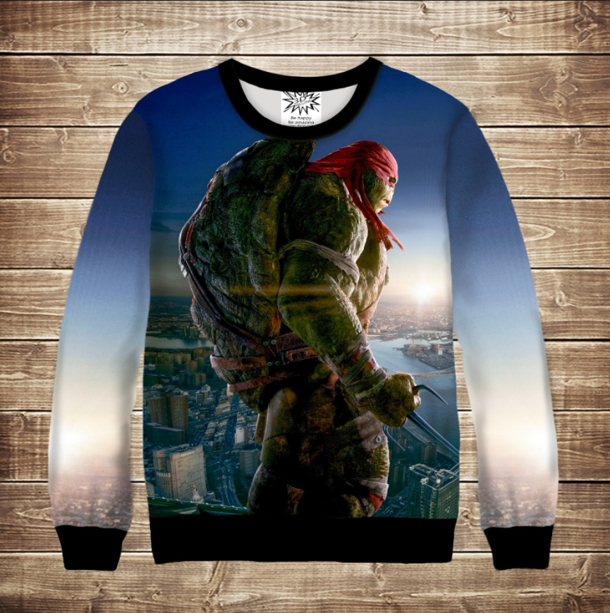 Світшот 3D Черепашка Ниндзя Рафаель 2 ВСІ Розміри Преміум тканина