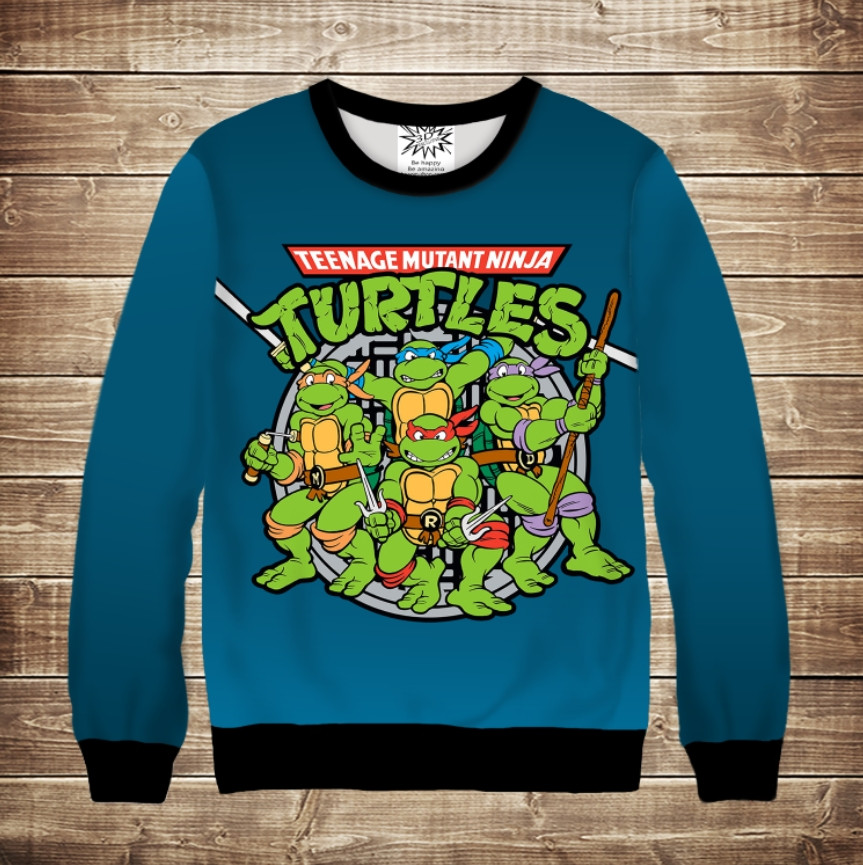 Світшот 3D Turtles 2 ВСІ Розміри Преміум тканина