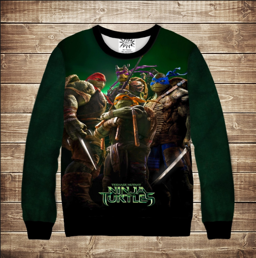 Світшот 3D Черепашки Ніндзя ВСІ Розміри Преміум тканина