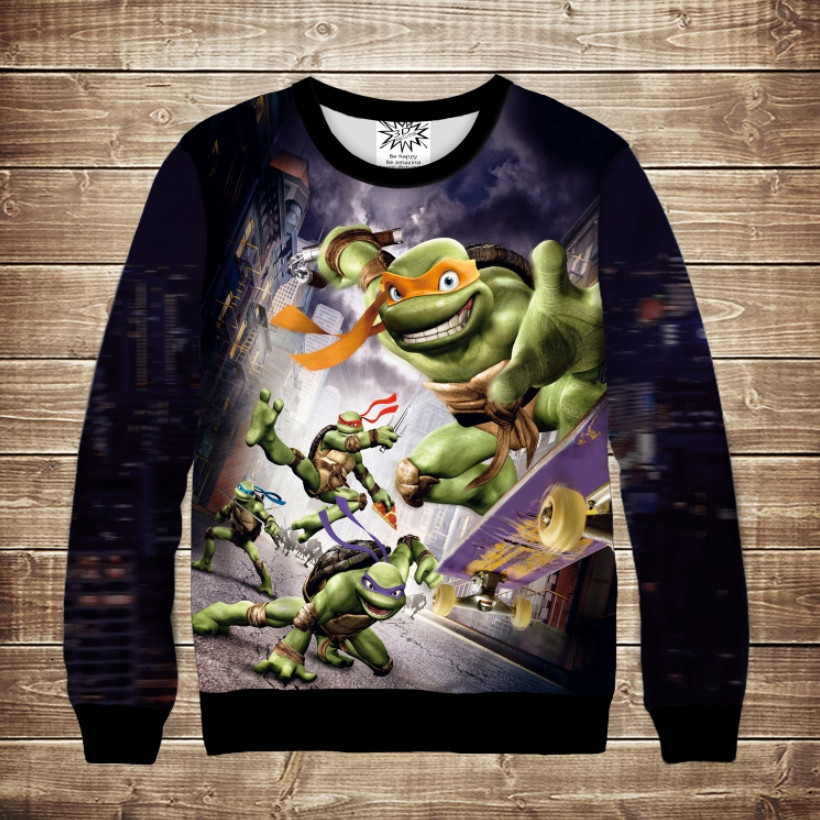 Світшот 3D Молоді Черепашки Ніндзя ВСІ Розміри Преміум тканина