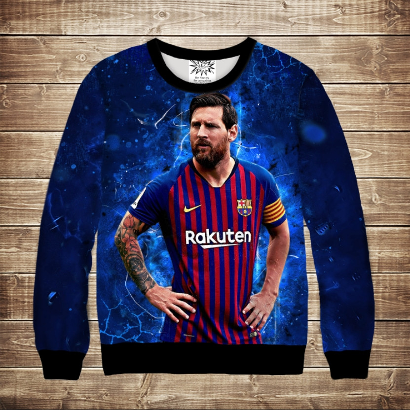 Світшот з 3D принтом Messi The Best ВСІ Розміри Преміум тканина