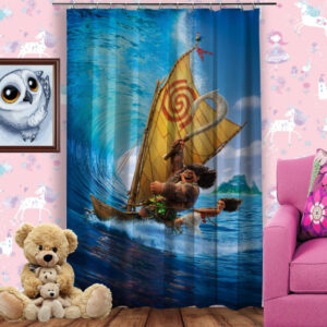 Штора 3D з принтом Moana and Maui in sea