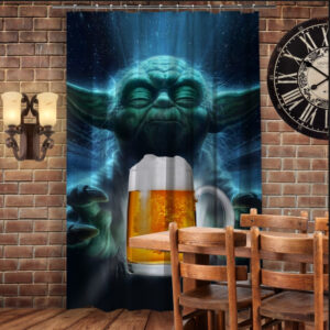 Штора 3D з принтом Йода і пиво. Обери сторону сили
