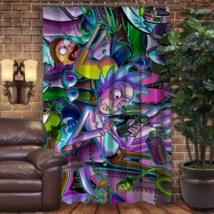 Штора 3D з принтом Рік і Морті Комікс