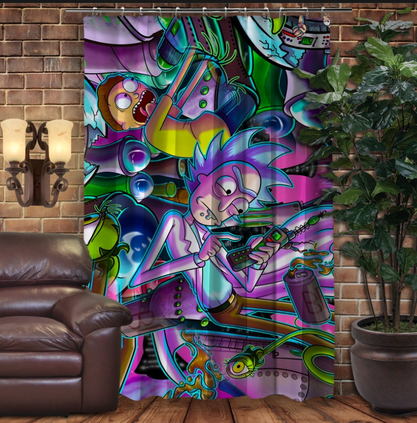 Штора 3D з принтом Рік і Морті Комікс