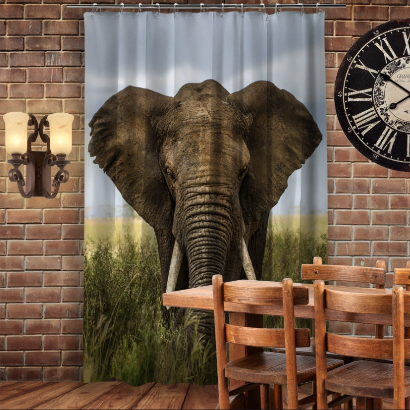 Штора 3D з принтом-Слон
