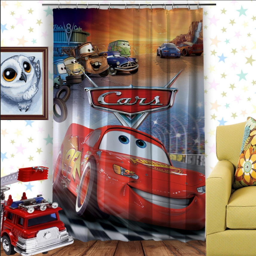 Штора 3D з принтом-Тачки. Маквін і друзі