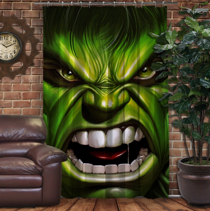 Штора 3D з принтом-Халк вільний і злий