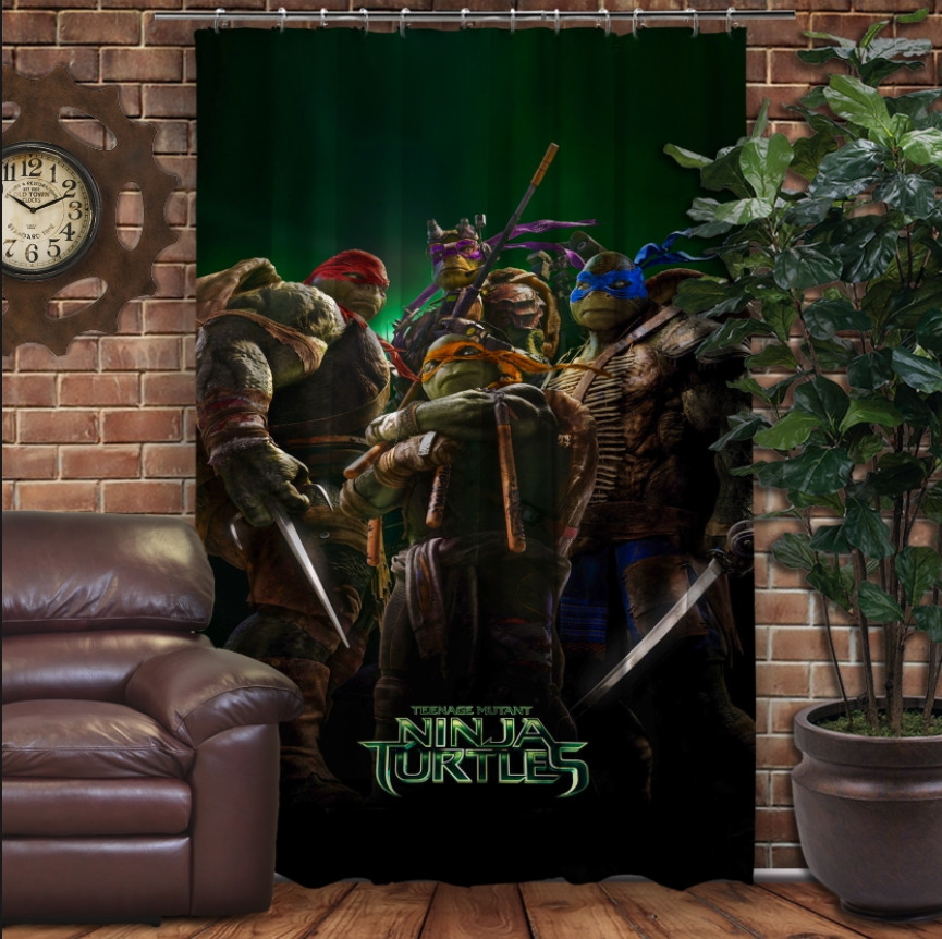 Штора 3D з принтом-Черепашки Ніндзя