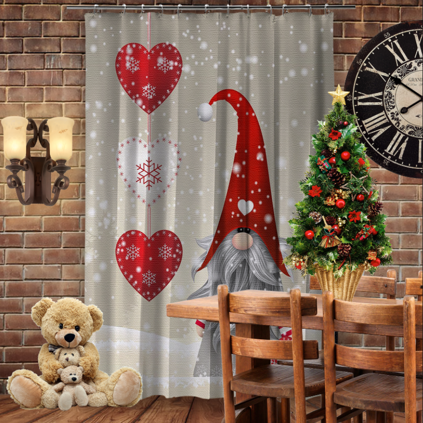 Штора 3D з принтом-Різдвяний Гном