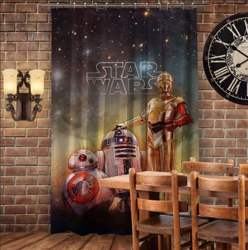 Штора 3D з принтом- Зоряні війни Роботи/Star Wars