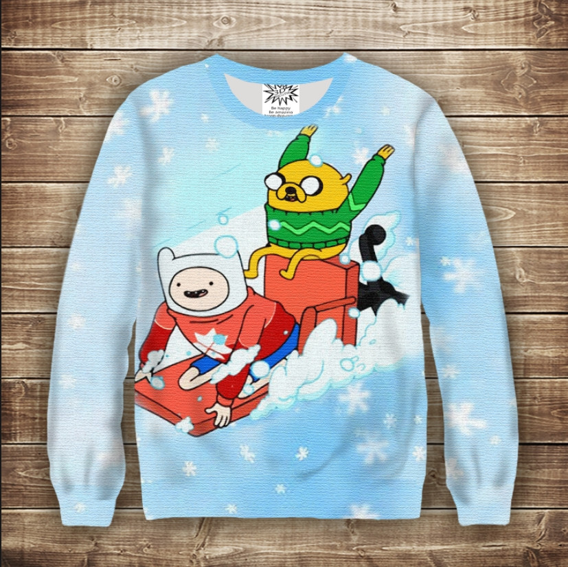 Світшот з 3D принтом Зимовий час пригод ВСІ Розміри Преміум тканина