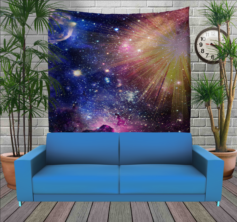 Панно тапестрі (гобелен)з 3D з принтом Cosmix sanrise