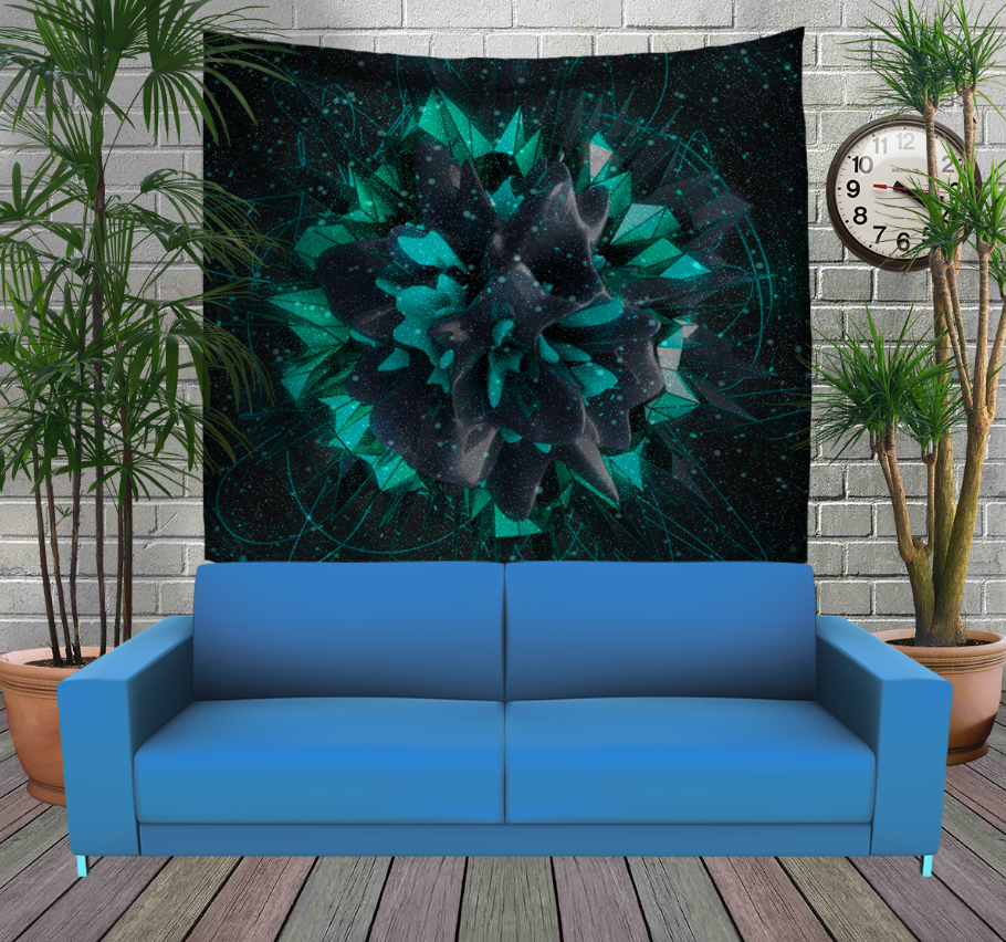 Панно тапестрі (гобелен)з 3D з принтом Flower plazma