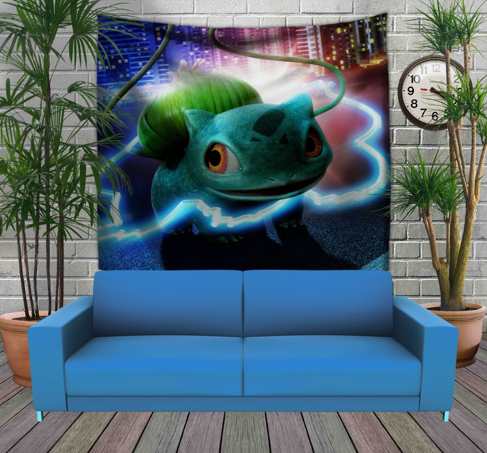 Панно тапестрі (гобелен)з 3D з принтом Покемон Бульбозавр