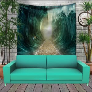 Панно тапестрі (гобелен)з 3D з принтом Дорога між хвиль по дну океана