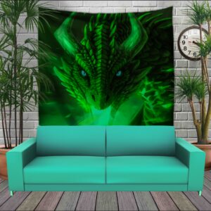 Панно тапестрі (гобелен)з 3D з принтом Зелений Дракон