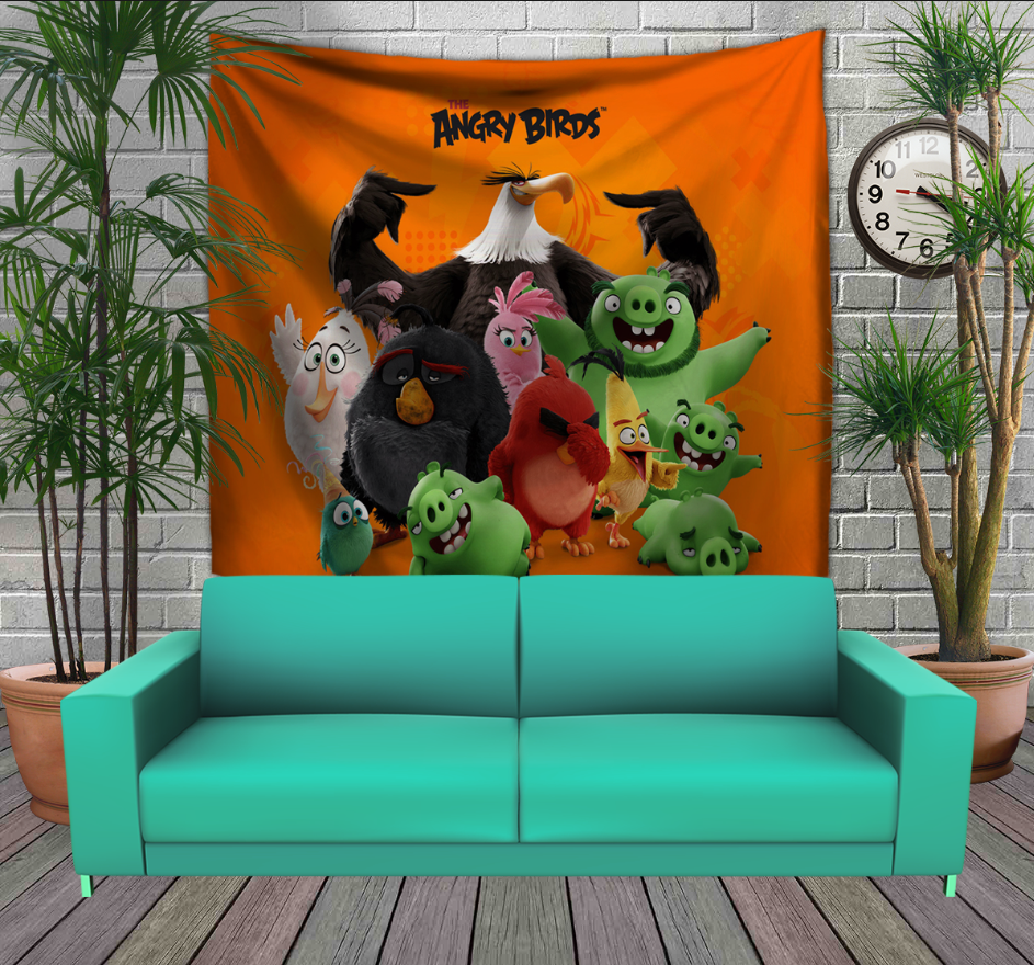 Панно тапестрі (гобелен)з 3D з принтом Angry birds Команда