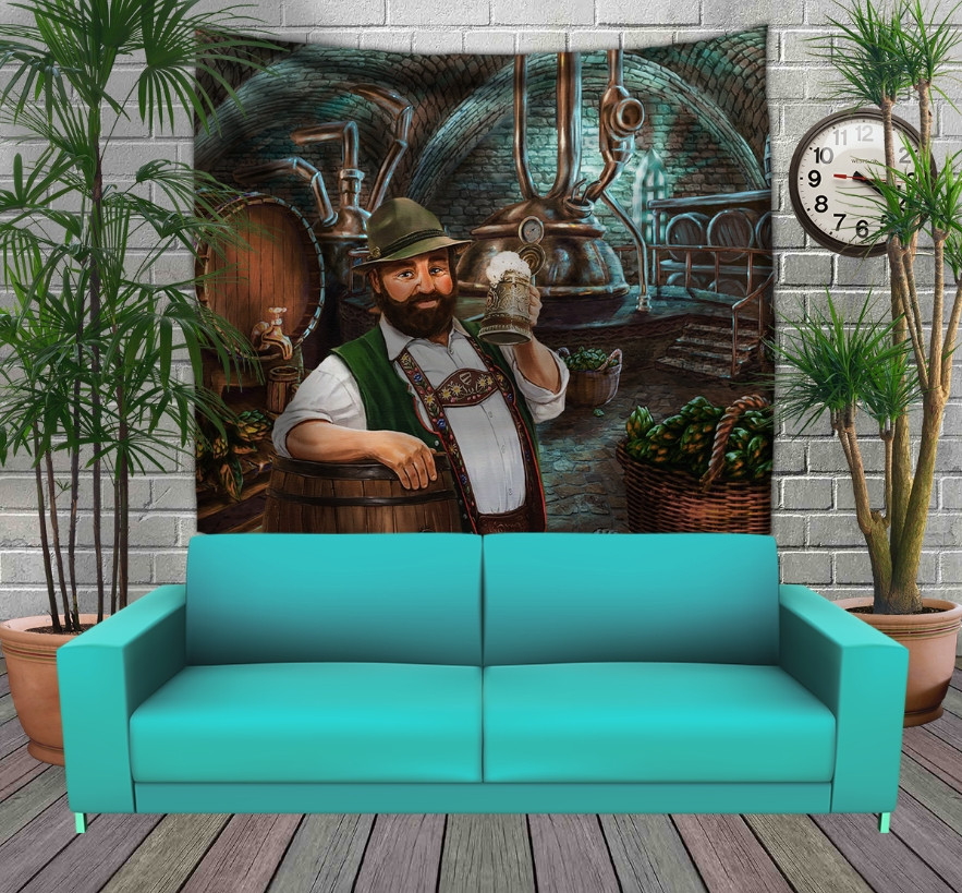 Панно тапестрі (гобелен)з 3D з принтом Пивовар