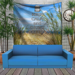Панно тапестрі (гобелен)з 3D з принтом Keep Calm and Drink Beer