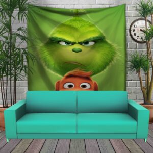 Панно тапестрі (гобелен)з 3D з принтом Грінч І Макс