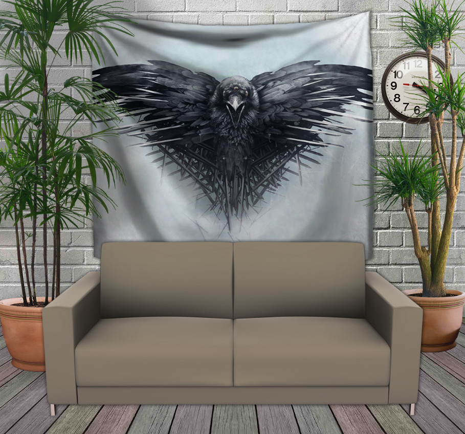 Панно тапестрі (гобелен)з 3D з принтом Ворон. Гра Престолів/Game of Thrones
