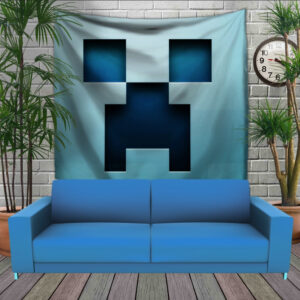 Панно тапестрі (гобелен)з 3D з принтом Minecraft /Майнкрафт BLUE