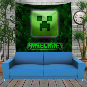 Панно тапестрі (гобелен)з 3D з принтом Майнкрафт Лого Космос