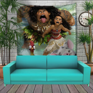 Панно тапестрі (гобелен)з 3D з принтом Moana and Maui. Perfomance