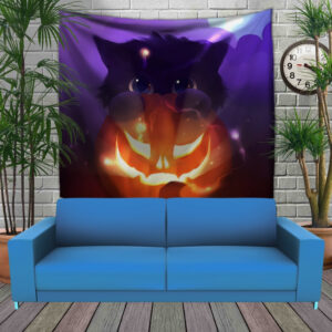 Панно тапестрі (гобелен)з 3D з принтом Котик і хеловін