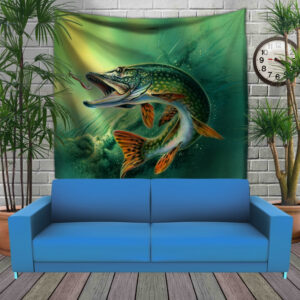 Панно тапестрі (гобелен)з 3D з принтом Щука
