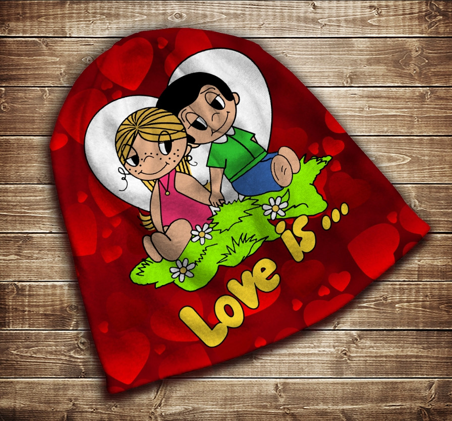 Шапка з 3D принтом Love is Всі розміри