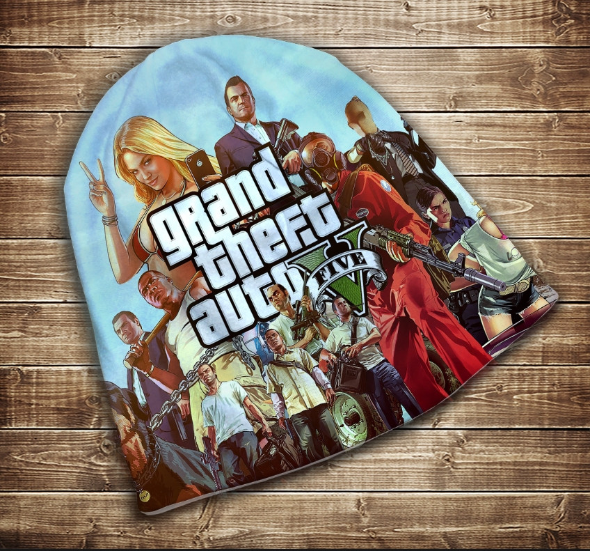 Шапка з 3D принтом- GTA Всі розміри. Всі сезони ВСІ Розміри