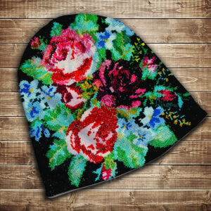 Шапка з 3D принтом-Бабусини квіти Всі розміри