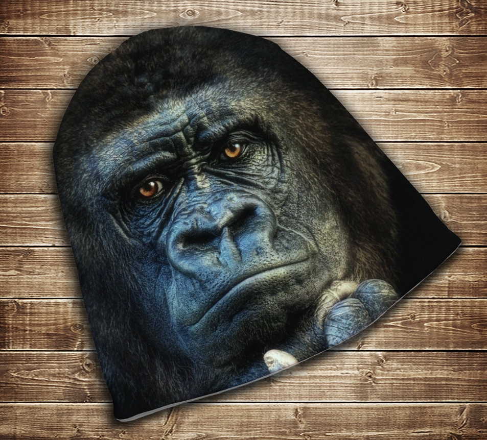 Шапка з 3D принтом-Мудра Горила Всі розміри