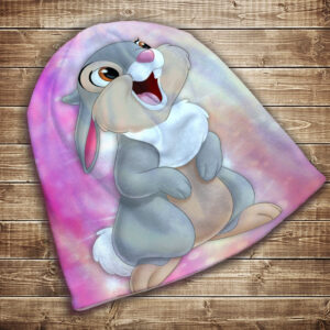 Шапка з 3D принтом-Зайчик на рожевому фоні Всі розміри