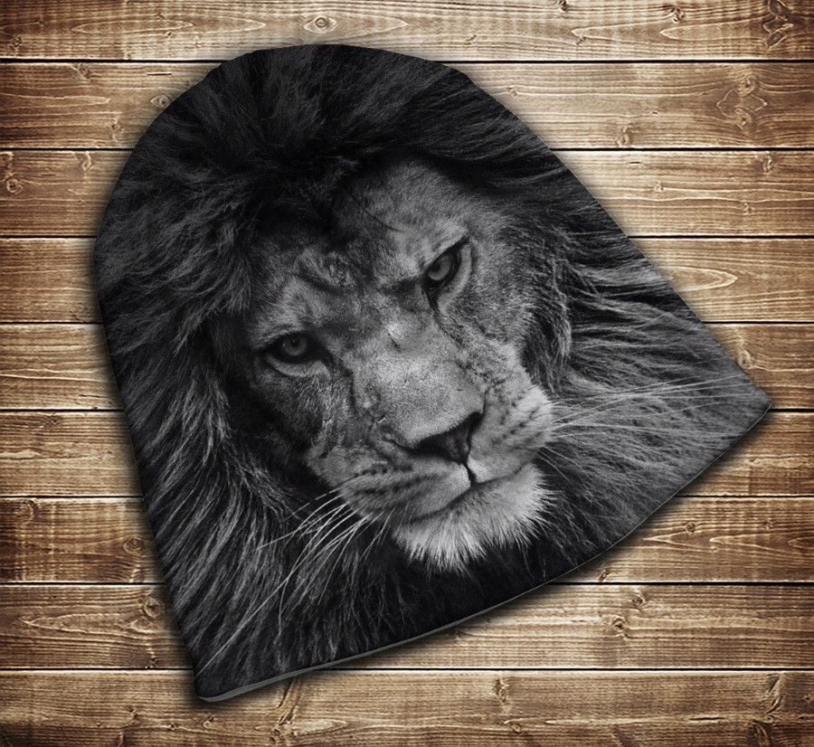 Шапка з 3D принтом-Лев big face Всі розміри