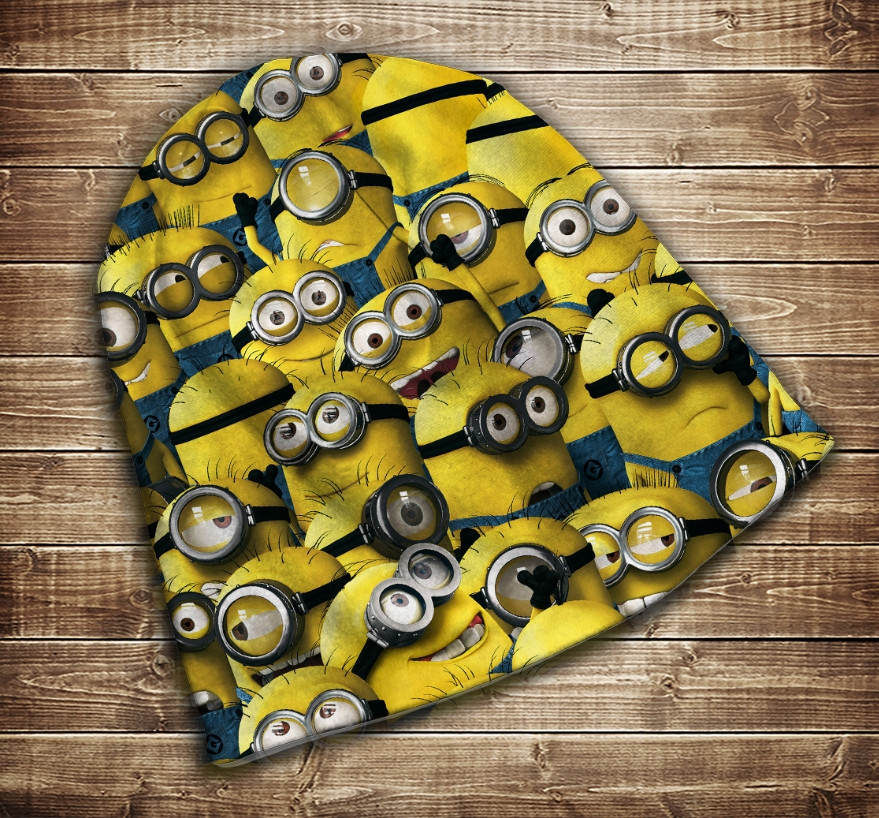 Шапка з 3D принтом-All Minions Всі розміри