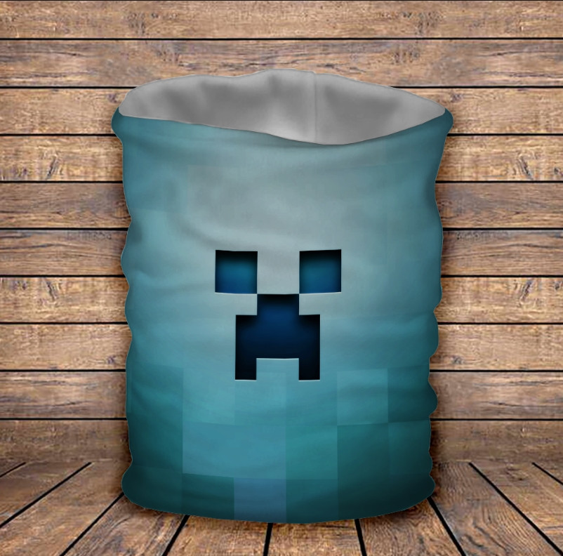 Баф з 3D принтом Minecraft /Майнкрафт BLUE ВСІ Розміри